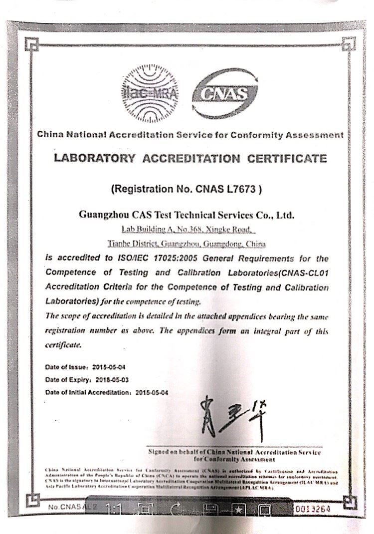 Our certificate